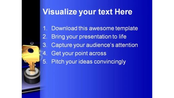 Microchip And Key Security PowerPoint Themes And PowerPoint Slides 0411