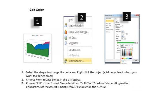 Microsoft Excel Data Analysis 3d Area Chart For Time Based PowerPoint Templates