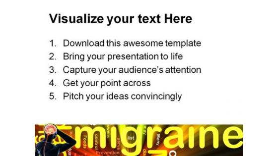 Migraine Medical PowerPoint Template 0610