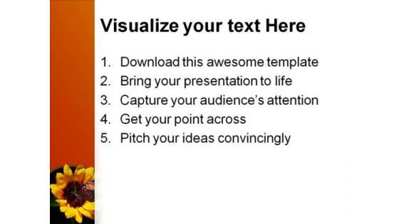 Miniature Sunflower Beauty PowerPoint Themes And PowerPoint Slides 0211