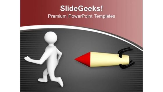 Missile After Running Man Illustration PowerPoint Templates Ppt Backgrounds For Slides 0713