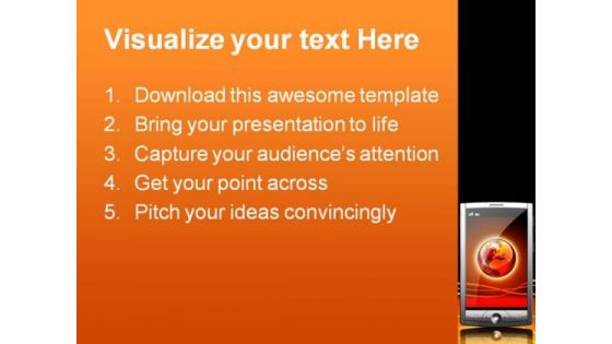 Mobile Device Internet PowerPoint Template 0810