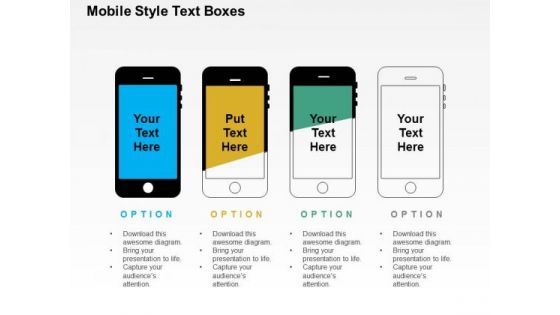 Mobile Style Text Boxes PowerPoint Templates