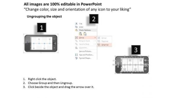 Mobile With Timeline On Screen For Achievement Presentation Template