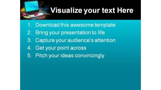 Modern And Stylish Notebook Computer PowerPoint Templates And PowerPoint Backgrounds 0411