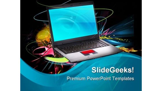 Modern And Stylish Notebook Computer PowerPoint Themes And PowerPoint Slides 0411
