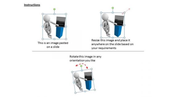 Modern Marketing Concepts 3d Man Showing Laptop Business