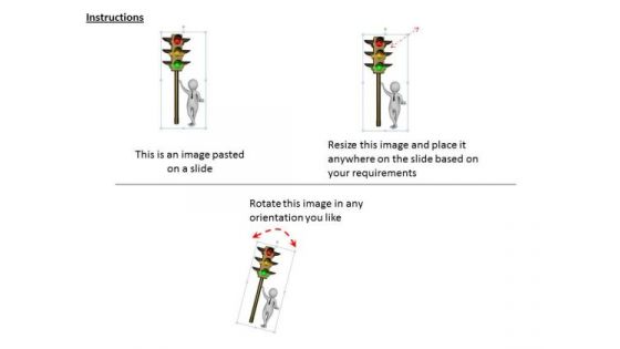 Modern Marketing Concepts 3d Man Showing Traffic Lights Business