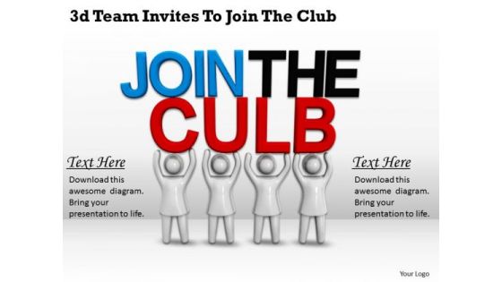 Modern Marketing Concepts 3d Team Invites To Join The Club Characters