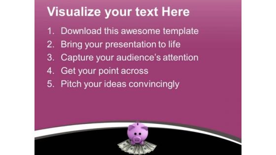 Money And Piggy Bank Investment Concept PowerPoint Templates Ppt Backgrounds For Slides 0213