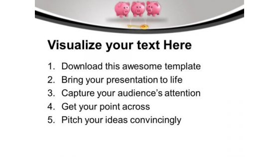Money Bank And Key To Success PowerPoint Templates Ppt Backgrounds For Slides 0313