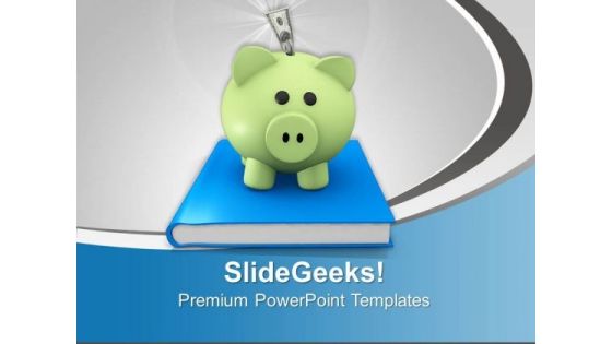 Money Bank On Book Investment PowerPoint Templates And PowerPoint Themes 0912