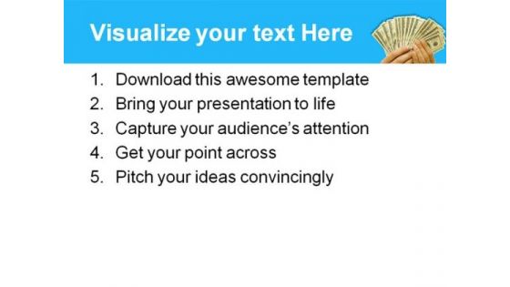 Money In Hand Finance PowerPoint Template 0610