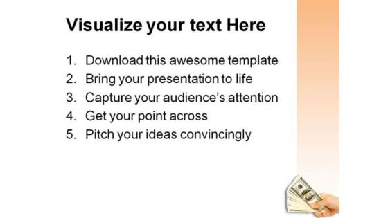 Money In Hand People PowerPoint Template 0810