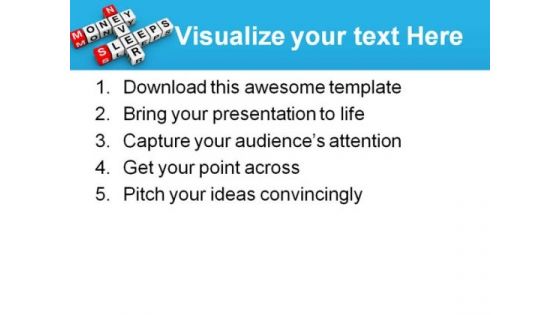 Money Never Sleeps Metaphor PowerPoint Themes And PowerPoint Slides 0711