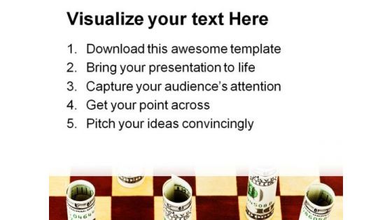 Money On Chess Board Game PowerPoint Templates And PowerPoint Backgrounds 0211