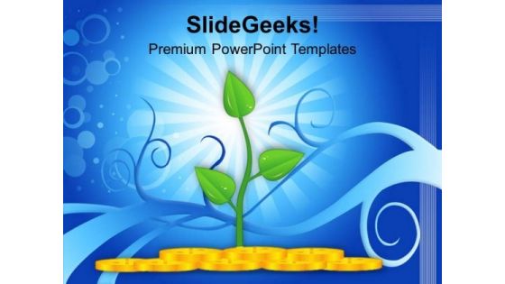 Money Plant Shows Growth Success PowerPoint Templates Ppt Backgrounds For Slides 0113