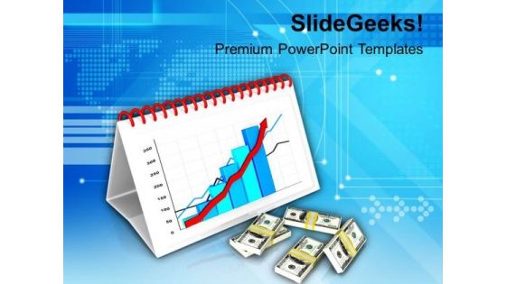 Monthly Business Result With Growth Arrow PowerPoint Templates Ppt Backgrounds For Slides 0613