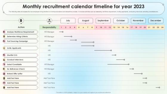 Monthly Recruitment Calendar Timeline For Year 2023