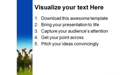 Mother And Kids Animals PowerPoint Template 1110