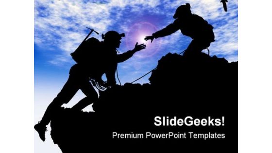 Mountain Climbing Vacations PowerPoint Templates And PowerPoint Backgrounds 0711