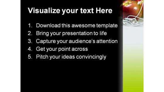 Mp3 Apple Food PowerPoint Themes And PowerPoint Slides 0311