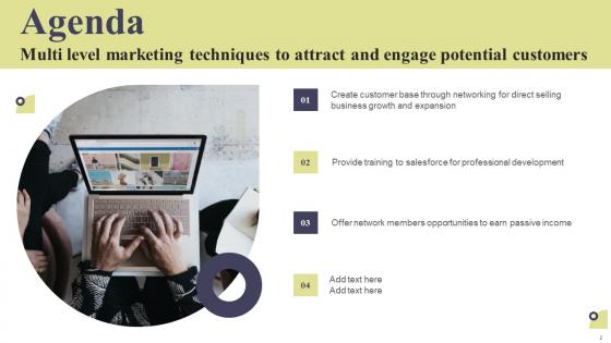 Multi Level Marketing Techniques To Attract And Engage Potential Customers Complete Deck