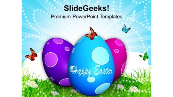Multicolored Easter Eggs With Surprise PowerPoint Templates Ppt Backgrounds For Slides 0313