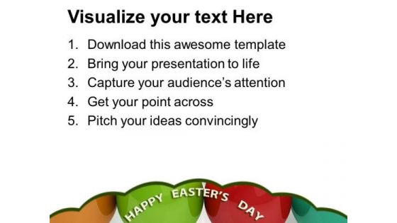 Multicolored Eggs Christian Festival PowerPoint Templates Ppt Backgrounds For Slides 0313