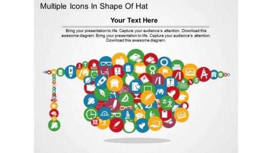 Multiple Icons In Shape Of Hat PowerPoint Templates