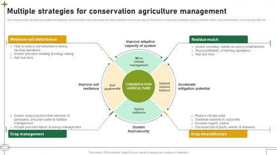Multiple Strategies For Conservation Agriculture Management Adopting Sustainable Farming Techniques