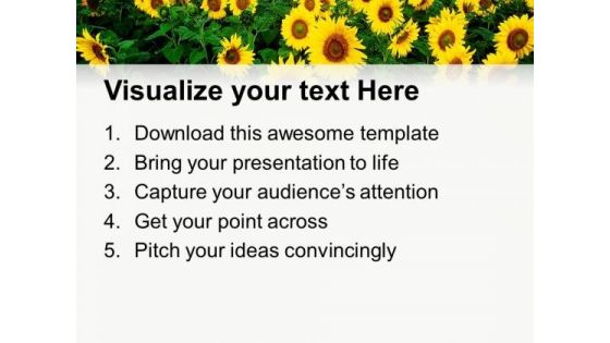 Multiple Sunflowers As Bunch Decoration PowerPoint Templates Ppt Backgrounds For Slides 0313