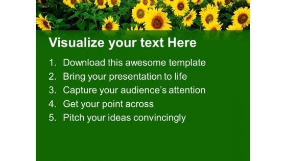Multiple Sunflowers As Bunch Decoration PowerPoint Templates Ppt Backgrounds For Slides 0313
