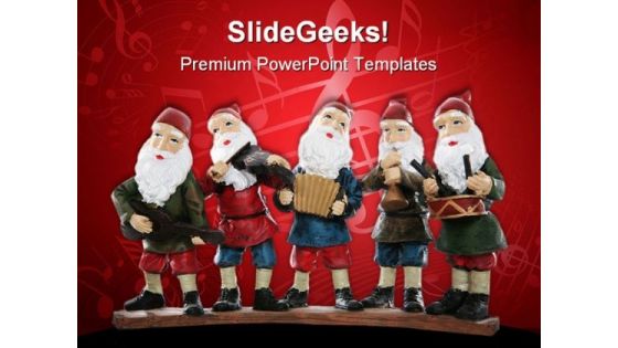 Music Elves Festival PowerPoint Templates And PowerPoint Backgrounds 0711