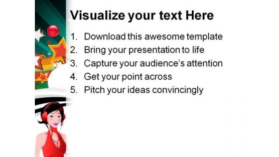 Music Girl Abstract PowerPoint Themes And PowerPoint Slides 0511