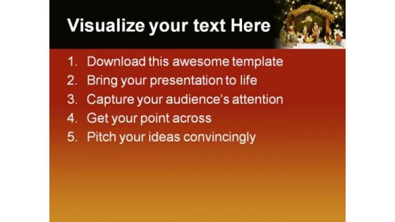 Nativity Christ Religion PowerPoint Template 0610
