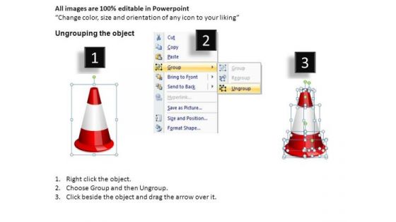 Navigating Obstacles Changing Direction Traffic Cones PowerPoint Slides