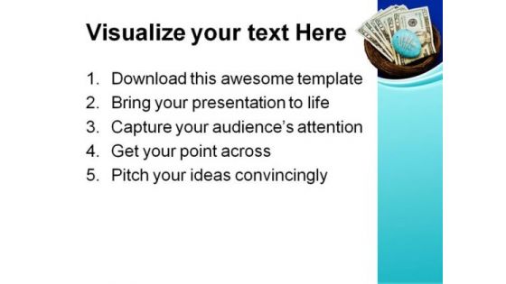 Nest Egg Money PowerPoint Themes And PowerPoint Slides 0211