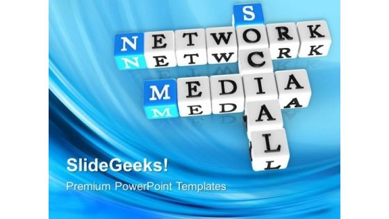 Network Media Crosswords Communication PowerPoint Templates And PowerPoint Themes 0712