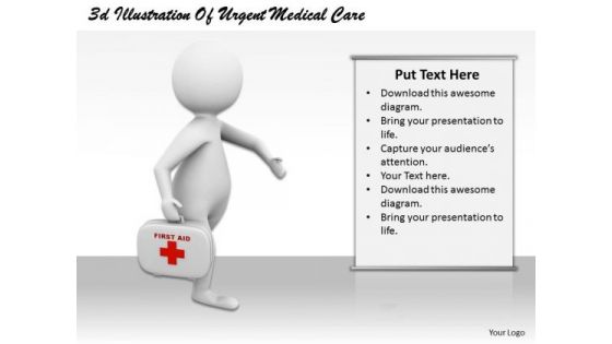 New Business Strategy 3d Illustration Of Urgent Medical Care Character