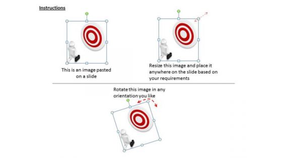 New Business Strategy 3d Man Moving Towards Target Character Modeling
