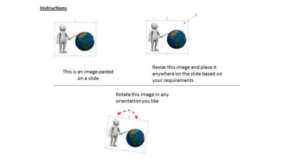 New Business Strategy 3d Man With Global Warming Concept Characters