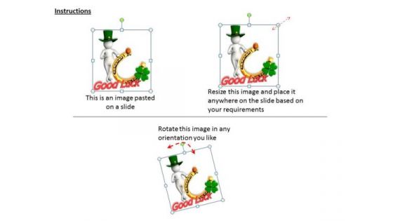New Business Strategy 3d Man With Good Luck Characters