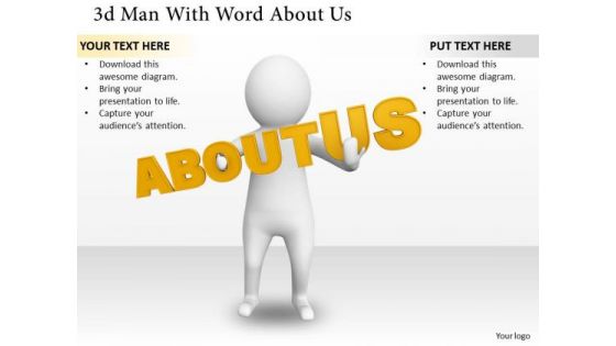 New Business Strategy 3d Man With Word About Characters