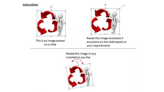 New Business Strategy 3d Person With Red Recycle Symbol Concepts