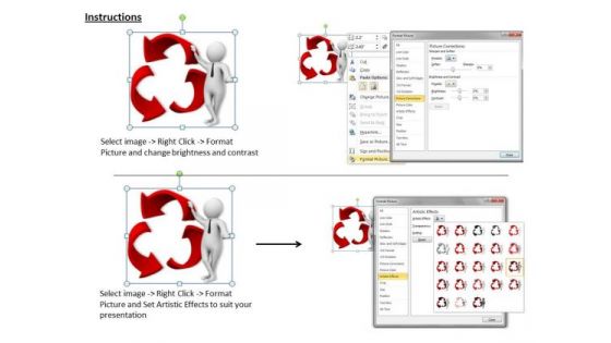 New Business Strategy 3d Person With Red Recycle Symbol Concepts
