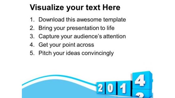 New Coming Year 2014 PowerPoint Template 1113
