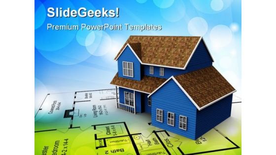 New House Plans Real Estate PowerPoint Templates And PowerPoint Backgrounds 0711