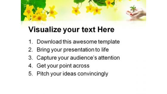 New Life In Hand Beauty PowerPoint Themes And PowerPoint Slides 0711