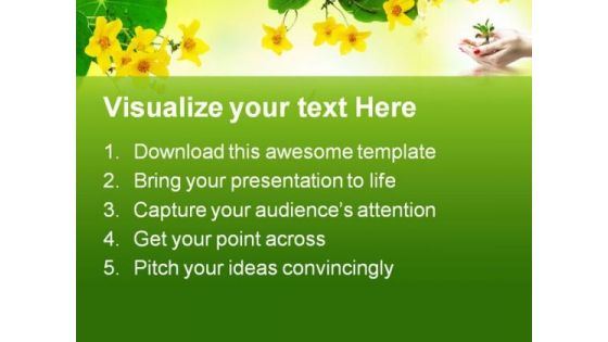 New Life In Hand Beauty PowerPoint Themes And PowerPoint Slides 0711